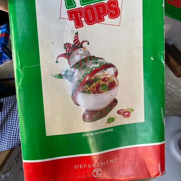 Snowman Candy Glass Bowl Dept 56 NIB - Picture 6 of 6